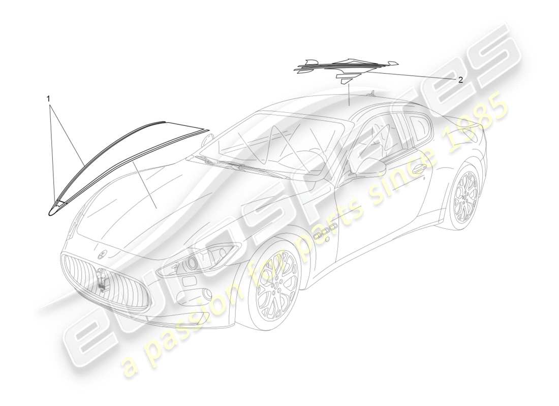 maserati granturismo (2011) schéma des pièces des boucliers, des garnitures et des panneaux de revêtement