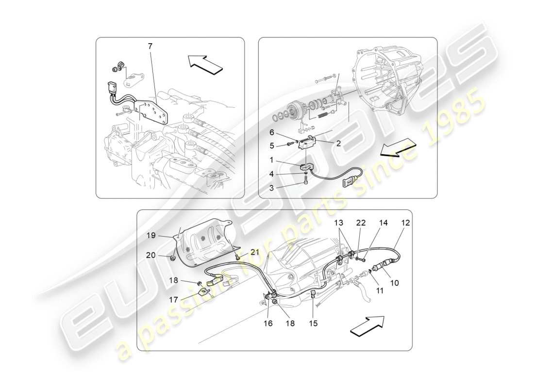 maserati granturismo (2012) commande d'embrayage électronique pour boîte de vitesses f1 schéma des pièces