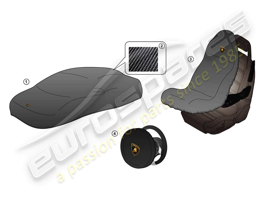 un schéma de pièces du catalogue de pièces lamborghini aventador accessories
