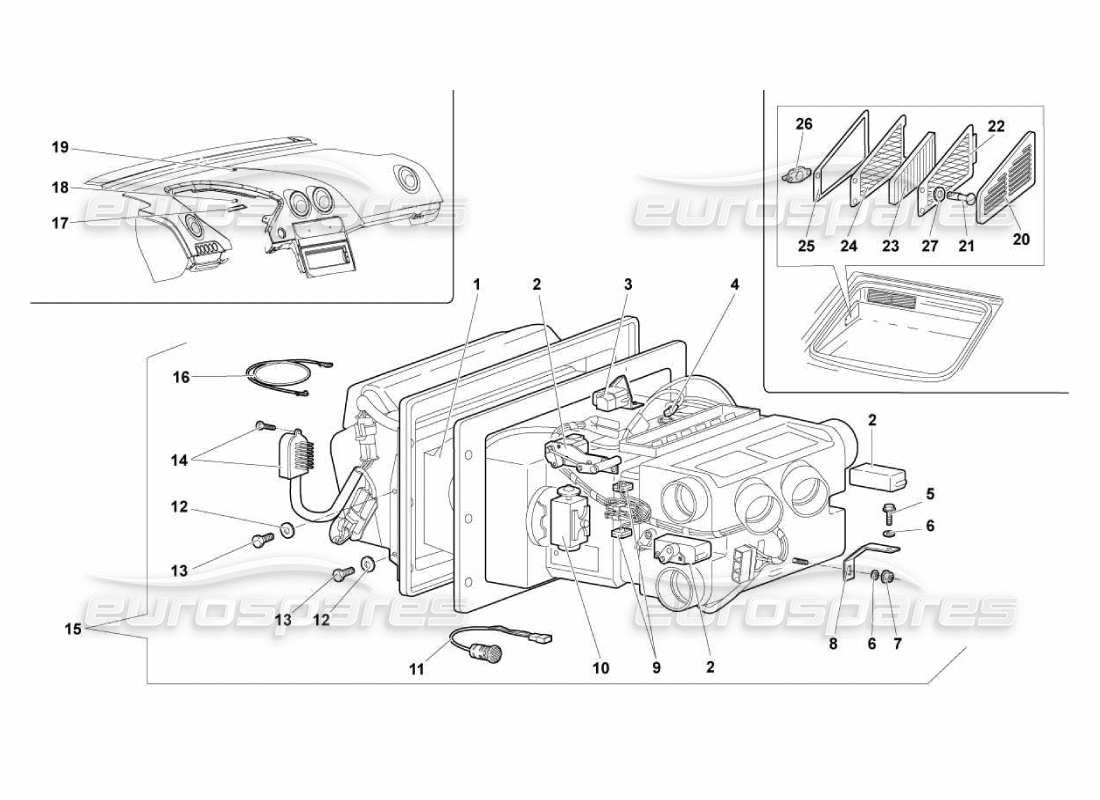 lamborghini murcielago lp670 système de conditionnement d'air schéma des pièces