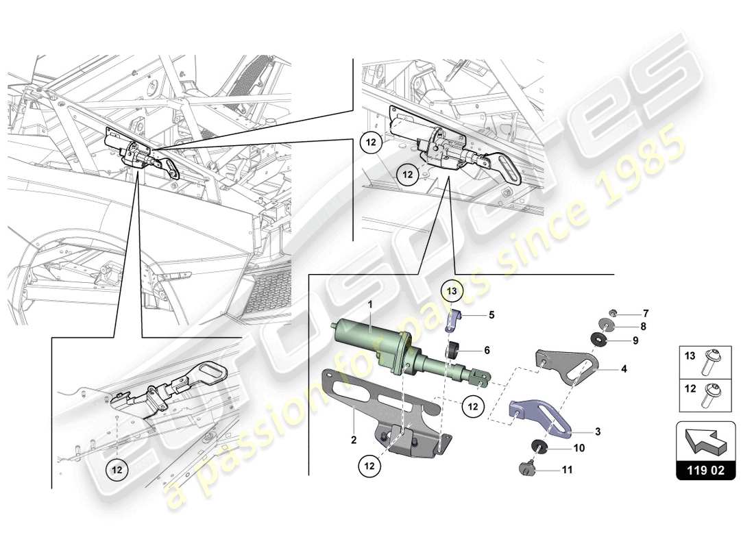 lamborghini lp700-4 coupe (2016) moteur pour déflecteur de vent schéma des pièces