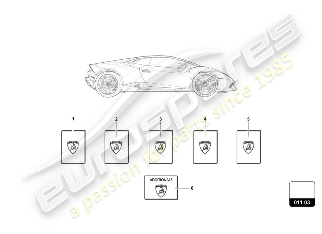 lamborghini lp580-2 coupe (2018) portefeuille de véhicule schéma des pièces