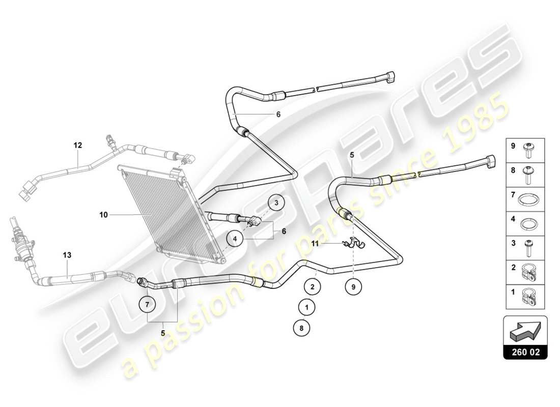 lamborghini centenario roadster (2017) diagramme des pièces air