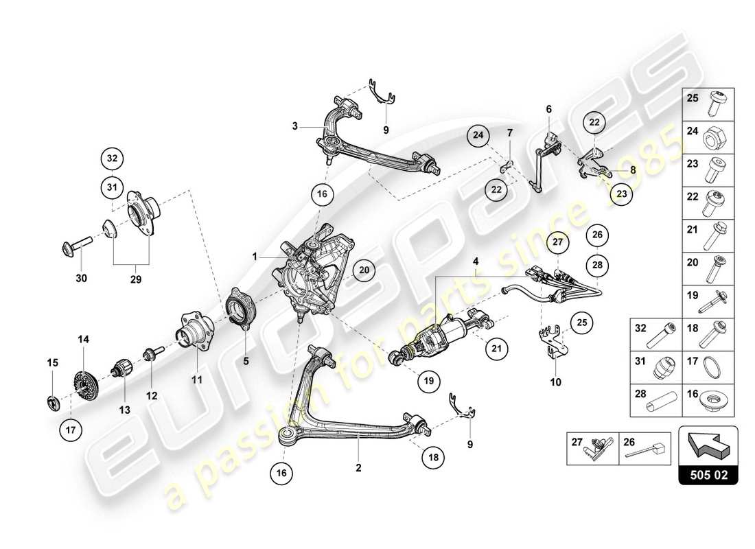 lamborghini 2020 (evo spyder 2wd) diagramme de pièce guide