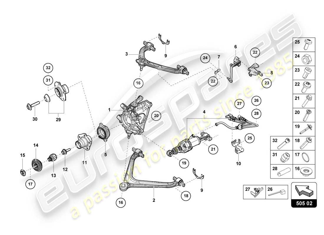 lamborghini evo spyder 2wd (2020) diagramme de pièce guide