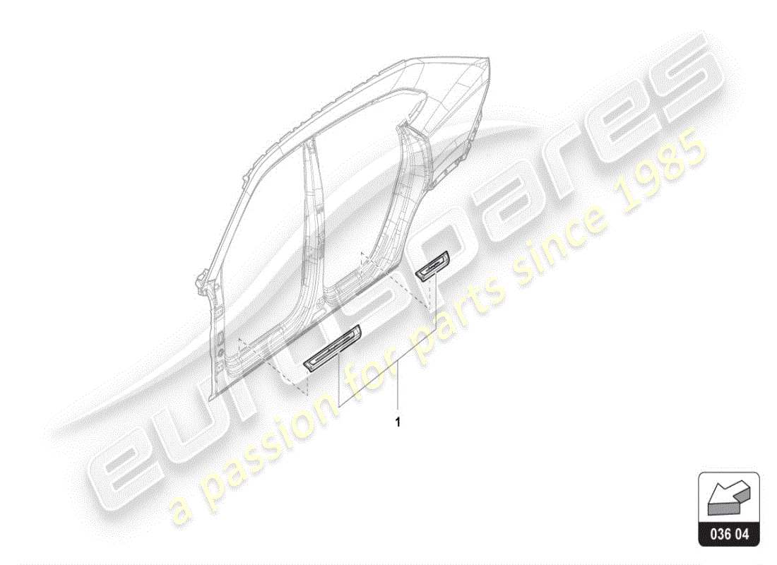 lamborghini urus (accessories) plaque de talon schéma des pièces