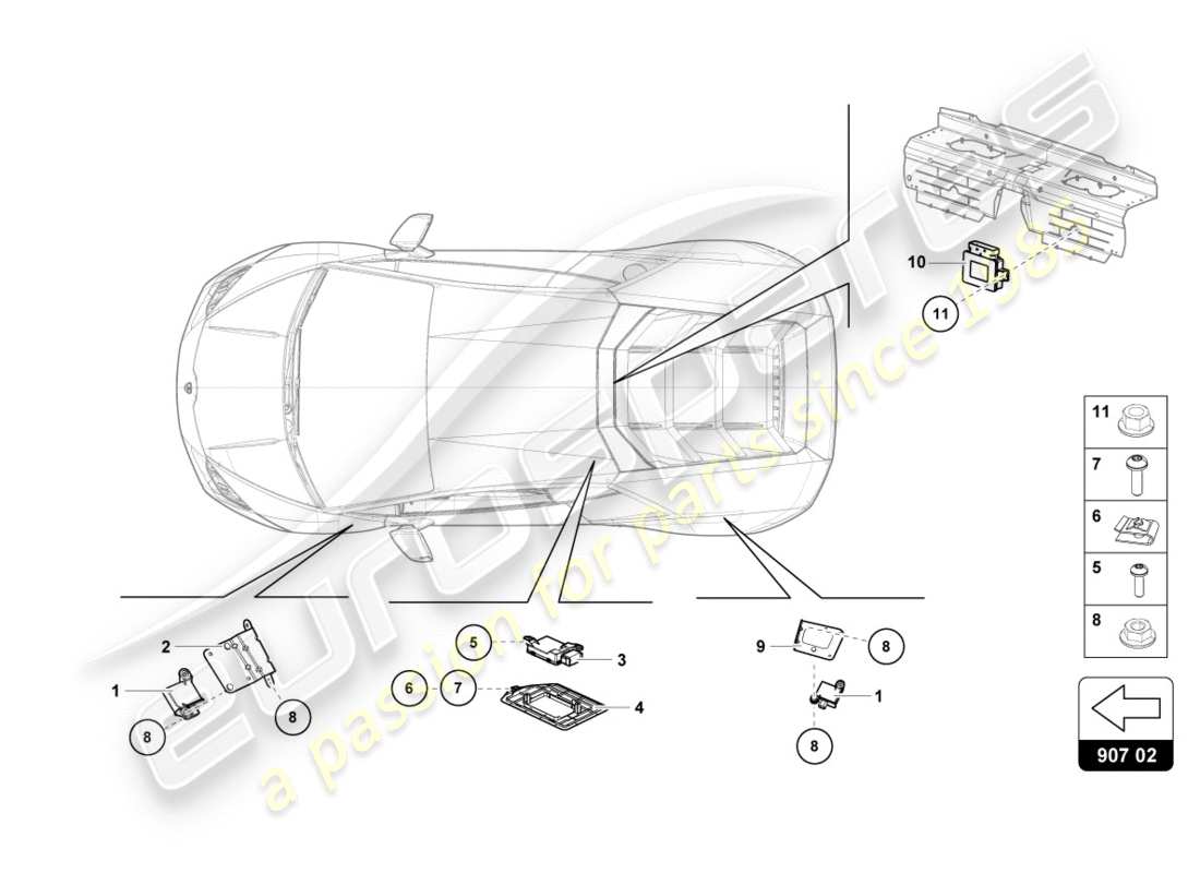 lamborghini performante spyder (2018) bouton-poussoir pour avertissement de pression des pneus