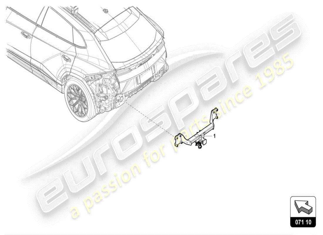 lamborghini urus (accessories) accessoire pour attelage de remorque schéma des pièces