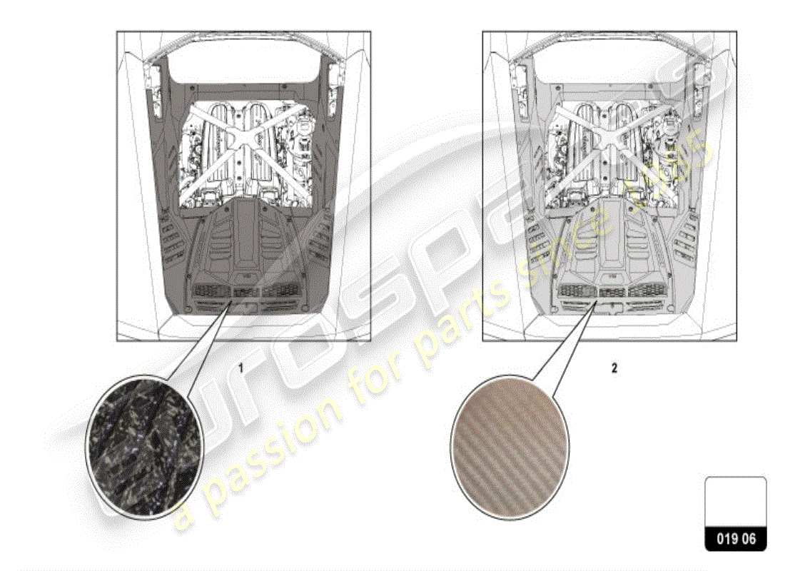 lamborghini huracan lp600-4 zhong coupe (accessories) couvercle moteur schéma des pièces