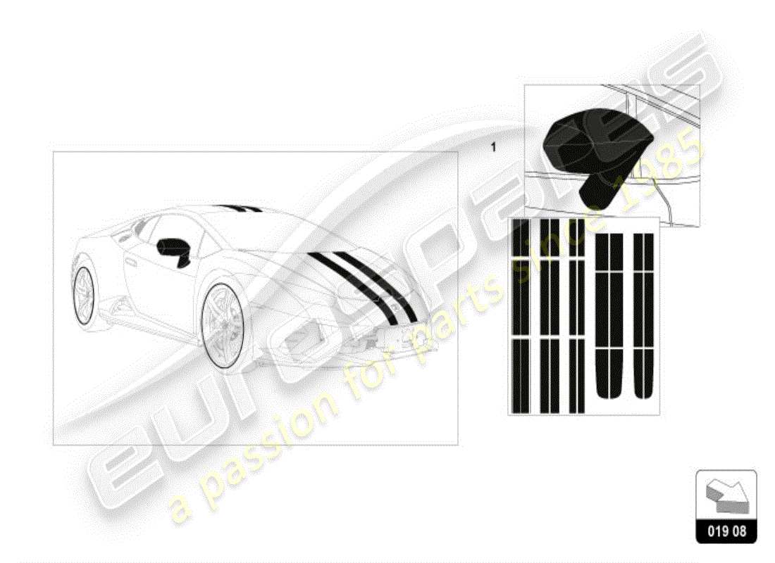 lamborghini huracan lp600-4 zhong coupe (accessories) ensemble décoratif schéma des pièces