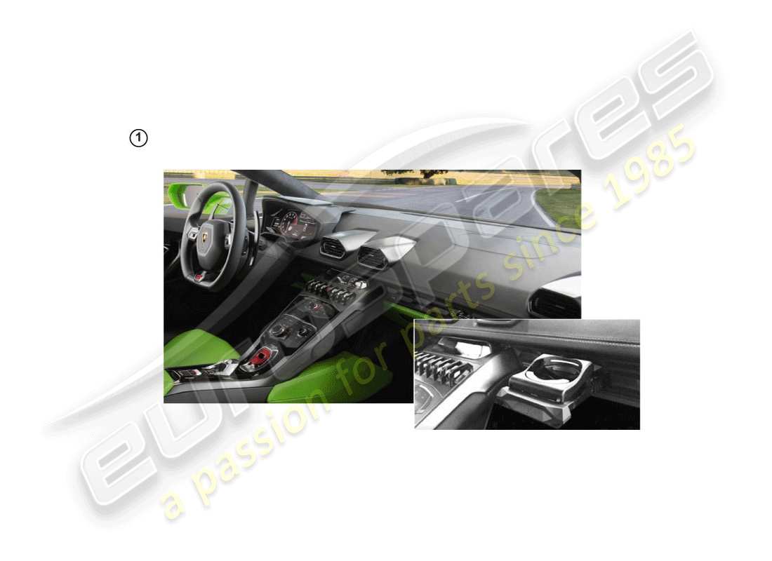 lamborghini accessories (lp610-4 spider) kit de réparation pour porte-boissons schéma des pièces