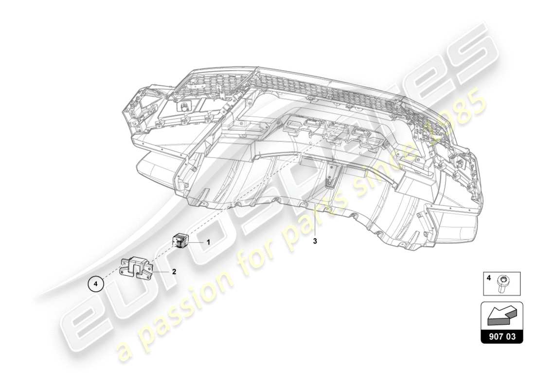 lamborghini performante spyder (2020) caméra de recul schéma des pièces