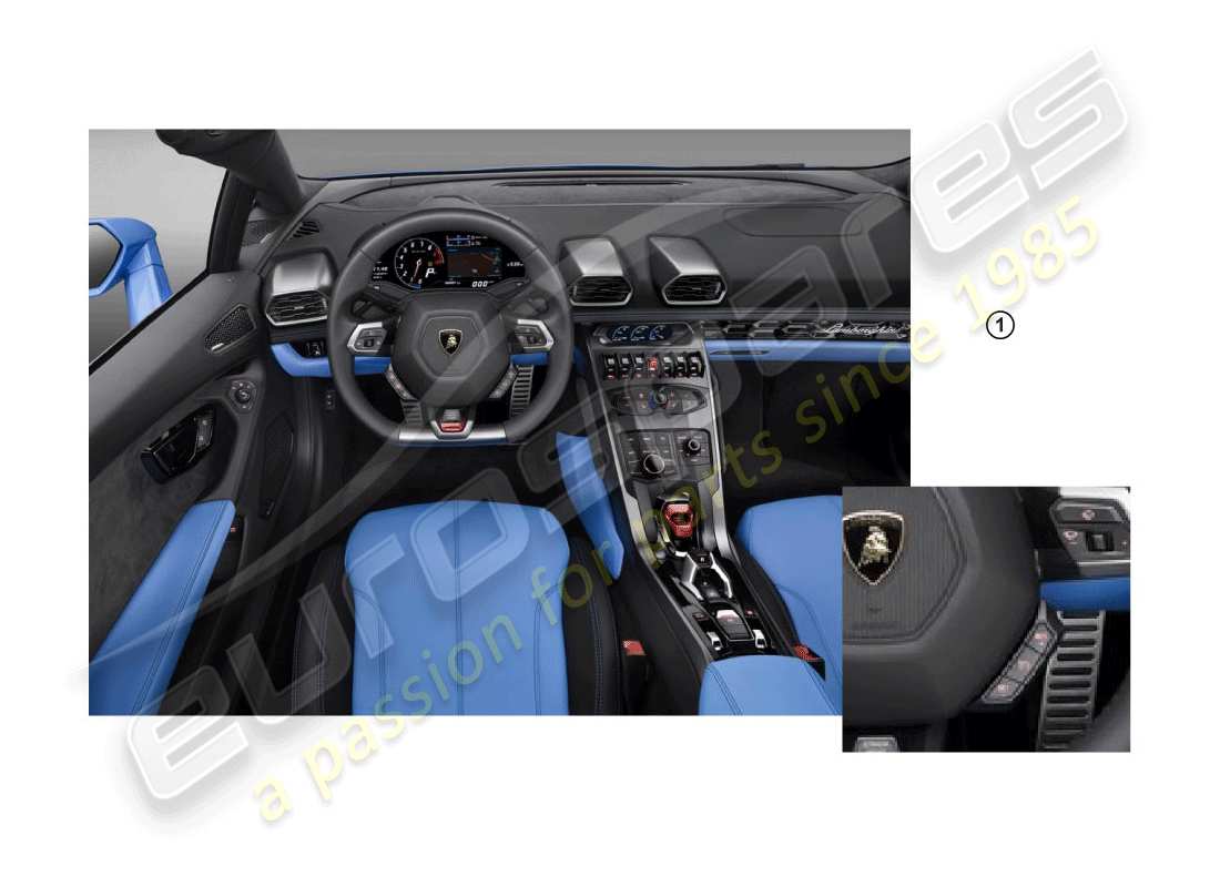 lamborghini huracan performante spyder (accessories) kit d'installation schéma des pièces