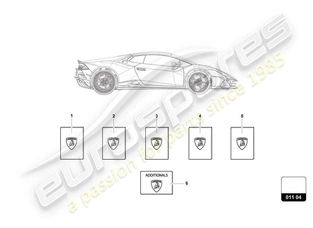 lamborghini evo spyder (2020) portefeuille de véhicule schéma des pièces