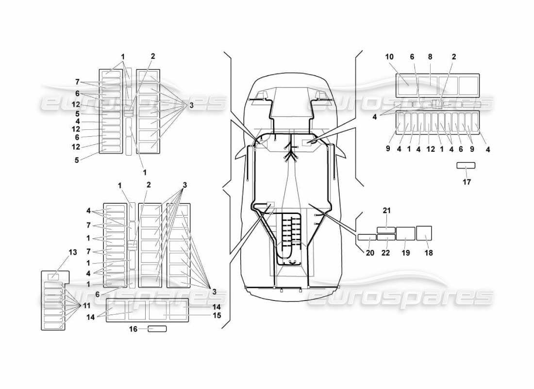 lamborghini murcielago lp670 système électrique schéma des pièces