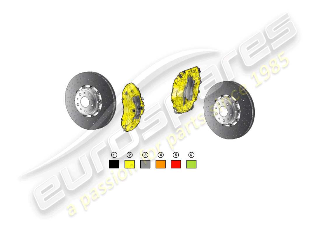 lamborghini huracan lp580-2 coupe (accessories) 1 réglage des disques de frein sans plaquettes de frein schéma des pièces