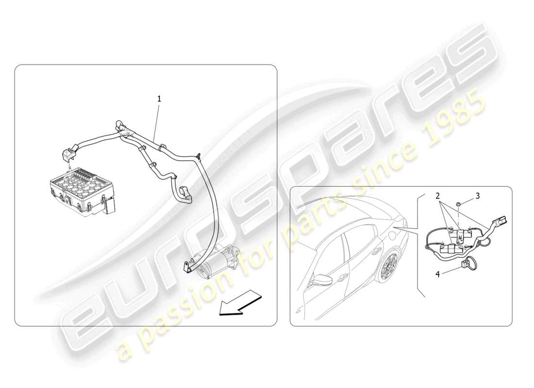maserati ghibli fragment (2022) câblage principal schéma des pièces