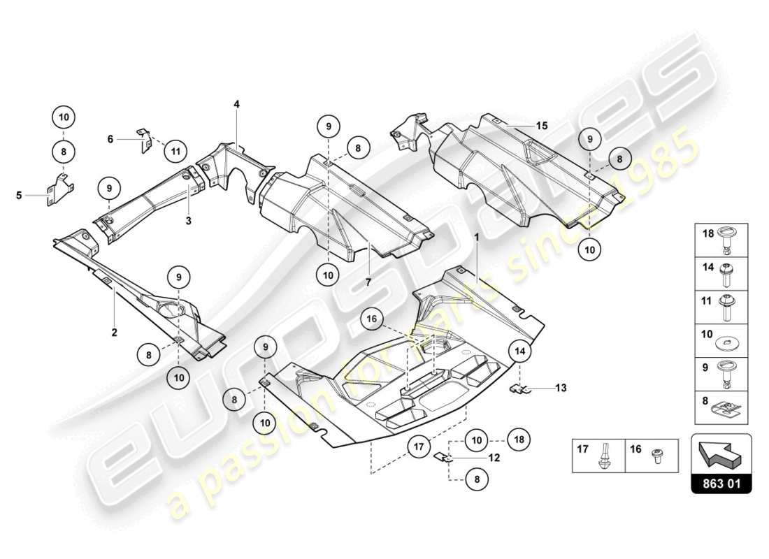 lamborghini lp740-4 s roadster (2019) couvre le diagramme de pièce