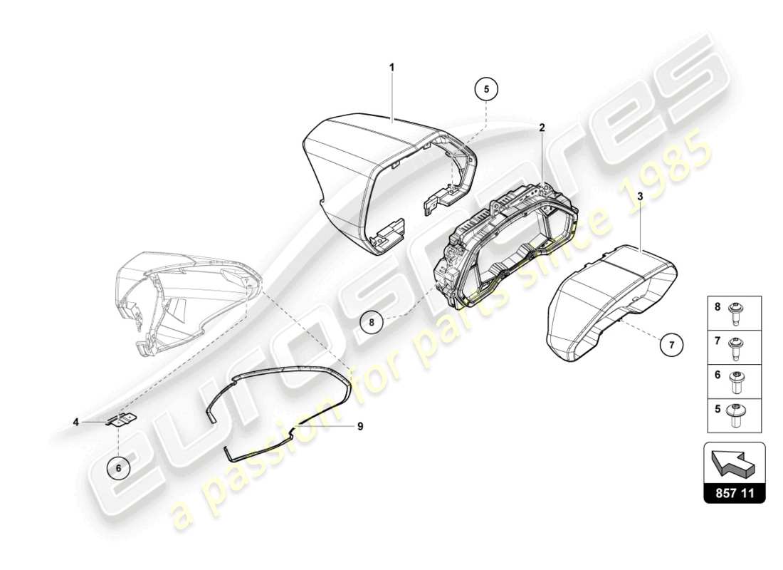 lamborghini lp740-4 s coupe (2020) diagramme des pièces combi