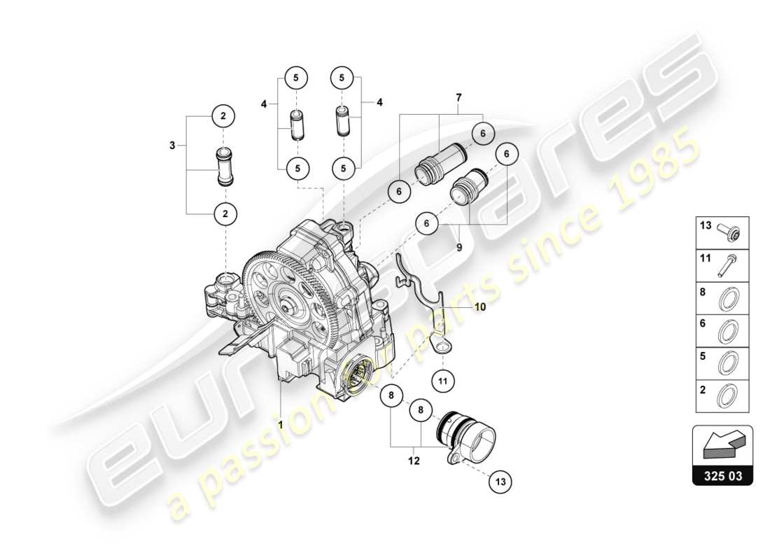 lamborghini lp610-4 avio (2017) unité de commande hydraulique schéma des pièces