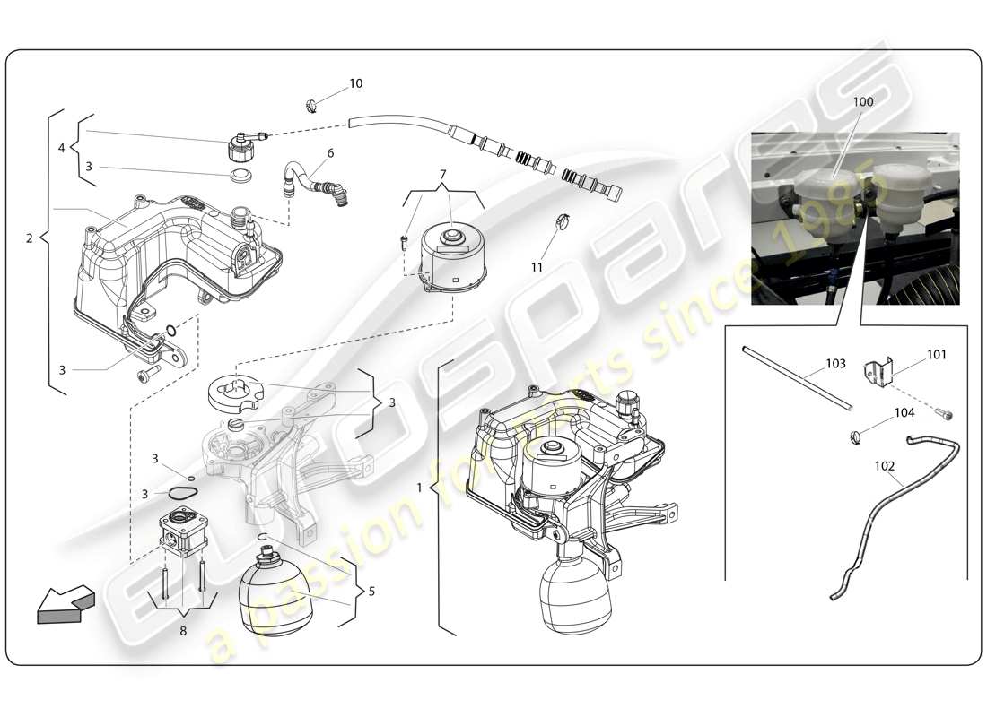 lamborghini super trofeo (2009-2014) système e-gear schéma des pièces