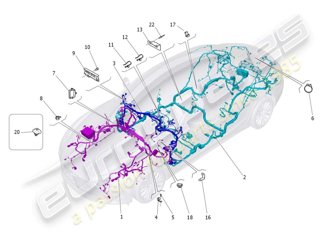 maserati ghibli fragment (2022) câblage principal schéma des pièces