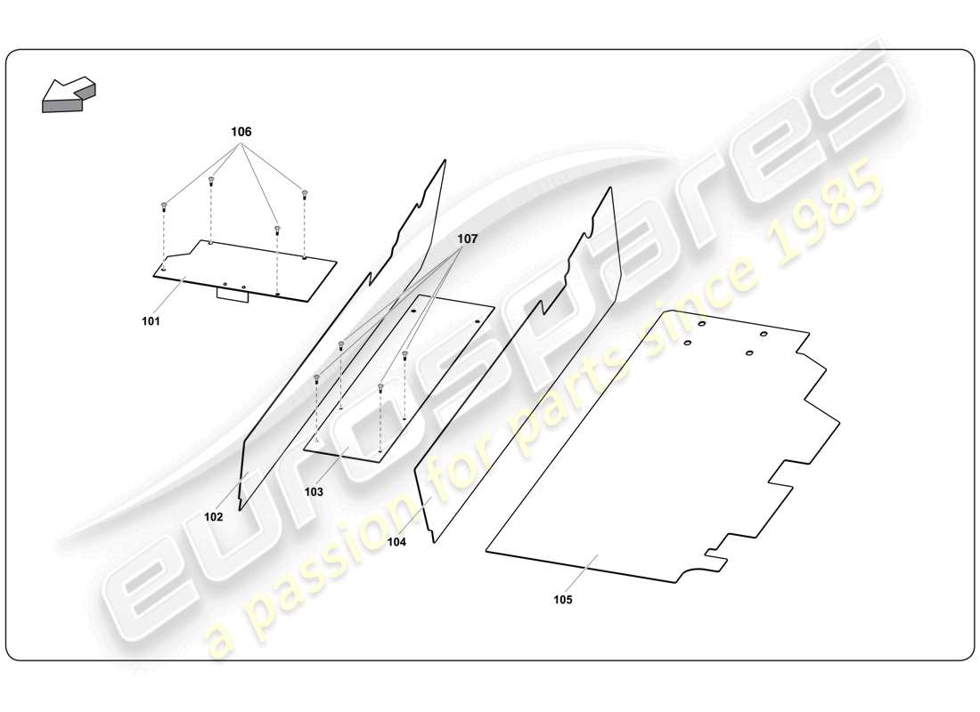 lamborghini super trofeo (2009-2014) intérieur schéma des pièces