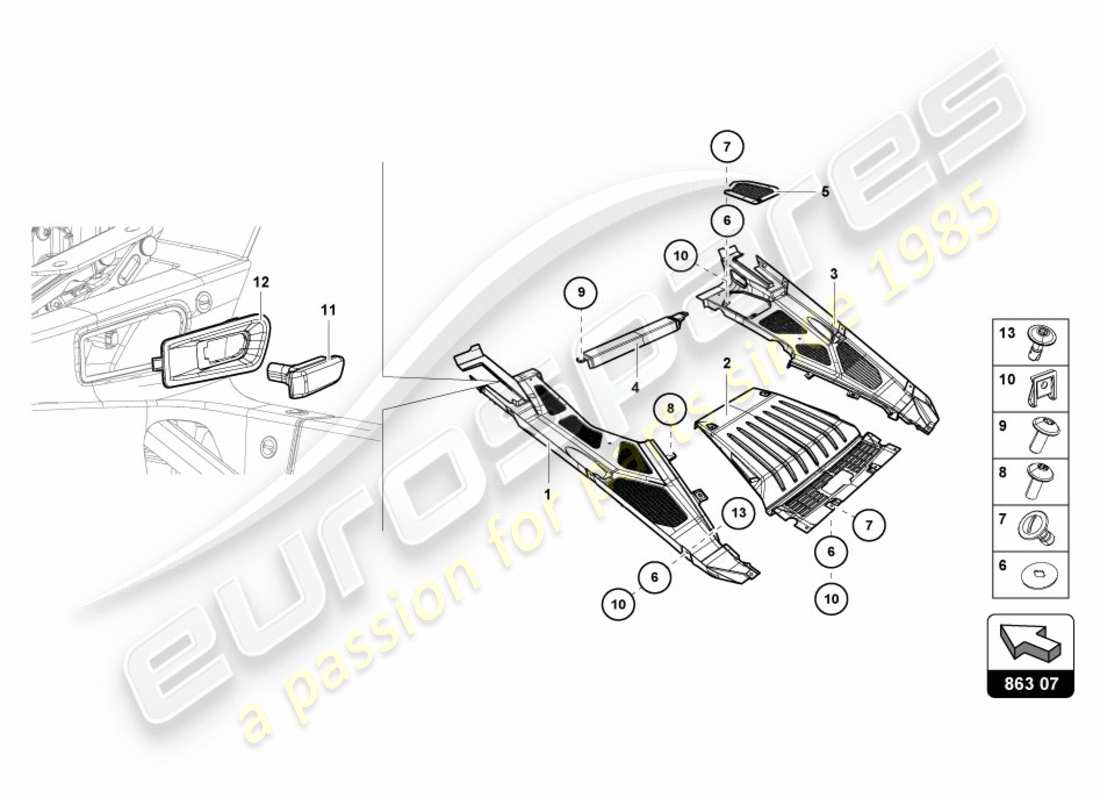 lamborghini lp580-2 coupe (2019) couvercle moteur standard schéma des pièces