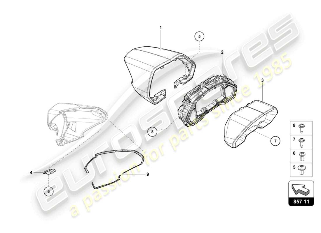lamborghini 2018 (lp740-4 s roadster) diagramme des pièces combi