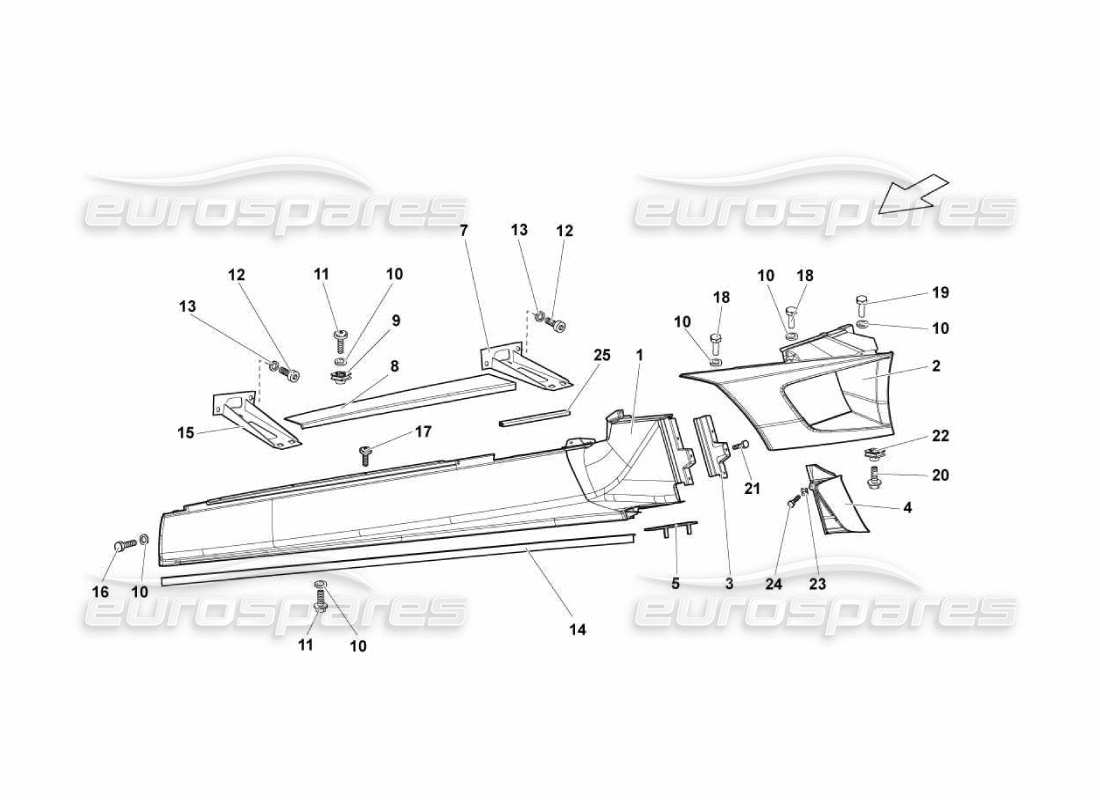 lamborghini murcielago lp670 membre latéral externe gauche schéma des pièces