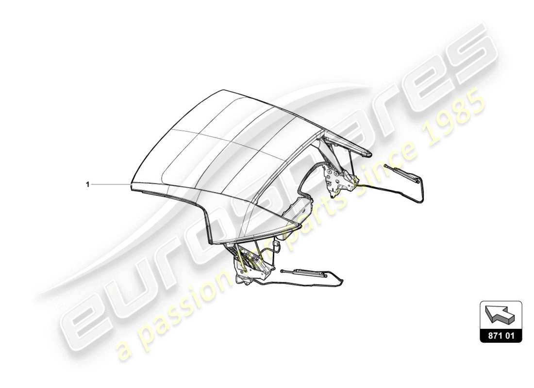 lamborghini evo spyder (2020) schéma des pièces du toit cabrio