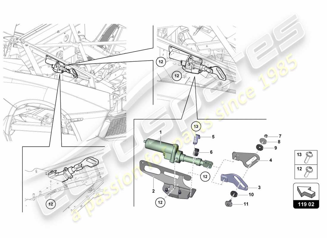 lamborghini lp700-4 coupe (2012) moteur pour déflecteur de vent schéma des pièces