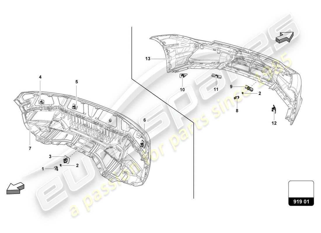 lamborghini lp600-4 zhong coupe (2016) centre de capteurs schéma des pièces