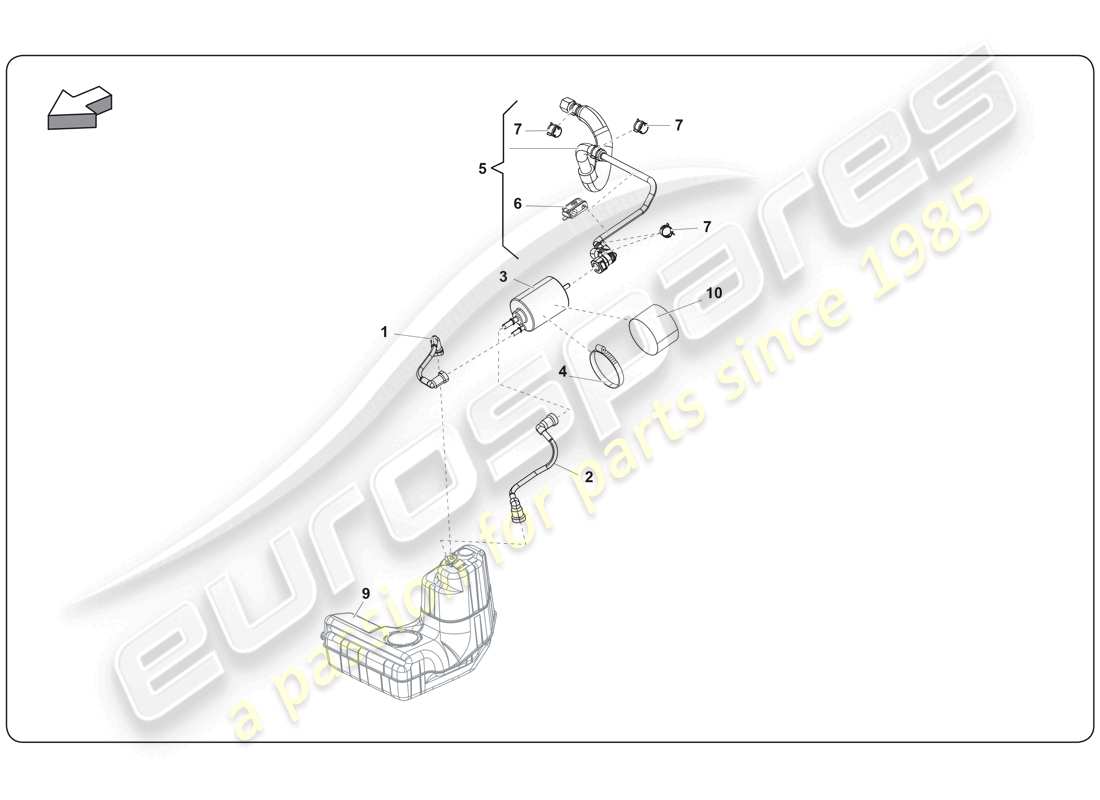 lamborghini super trofeo (2009-2014) système de carburant schéma des pièces