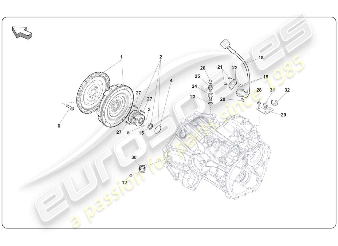 lamborghini super trofeo (2009-2014) embrayage schéma des pièces