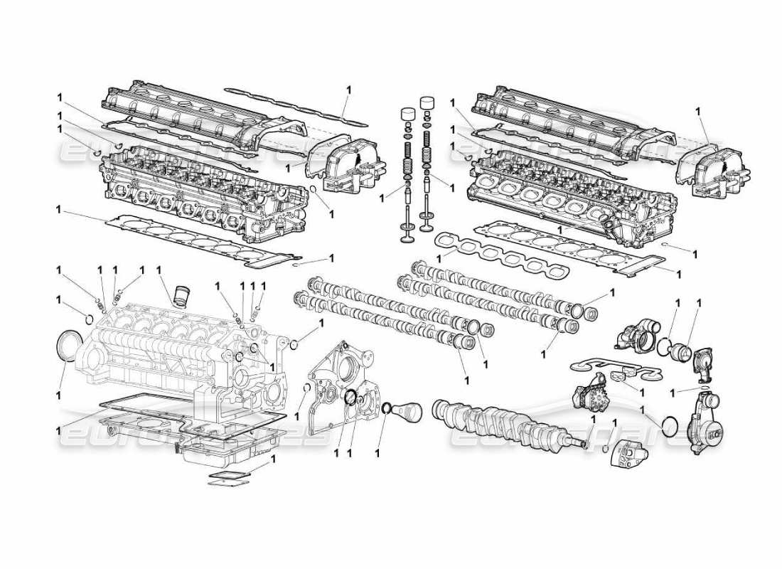 lamborghini murcielago lp670 kit de joints schéma des pièces