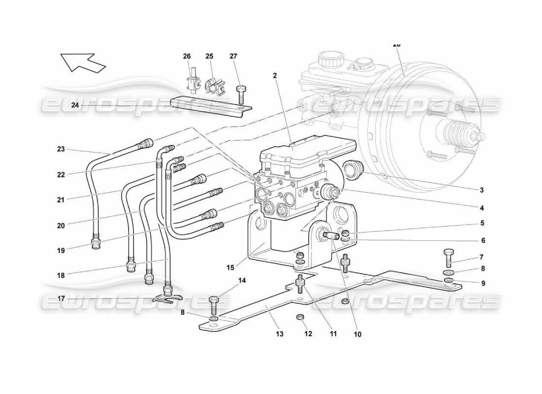 lamborghini murcielago lp670 abs électrohydraulique cu schéma des pièces