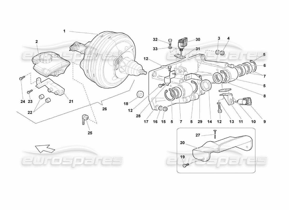 lamborghini murcielago lp670 support de pédales schéma des pièces