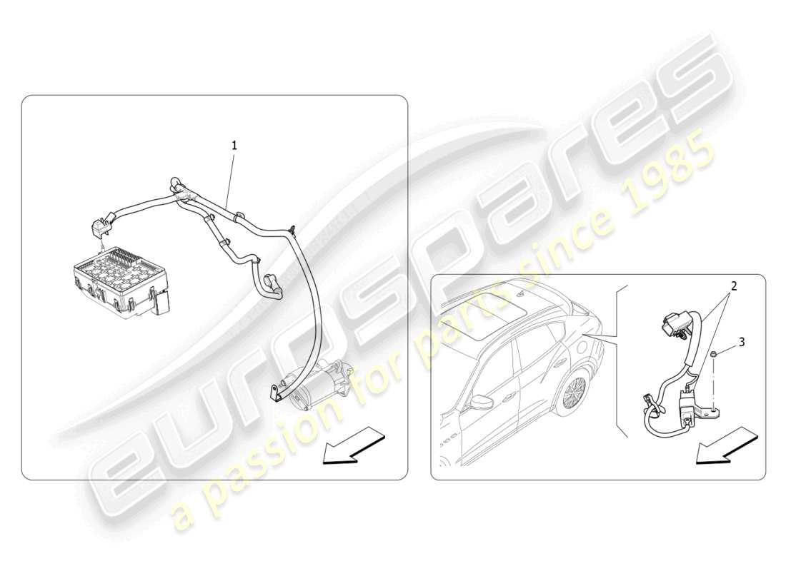maserati levante gt (2022) câblage principal schéma des pièces