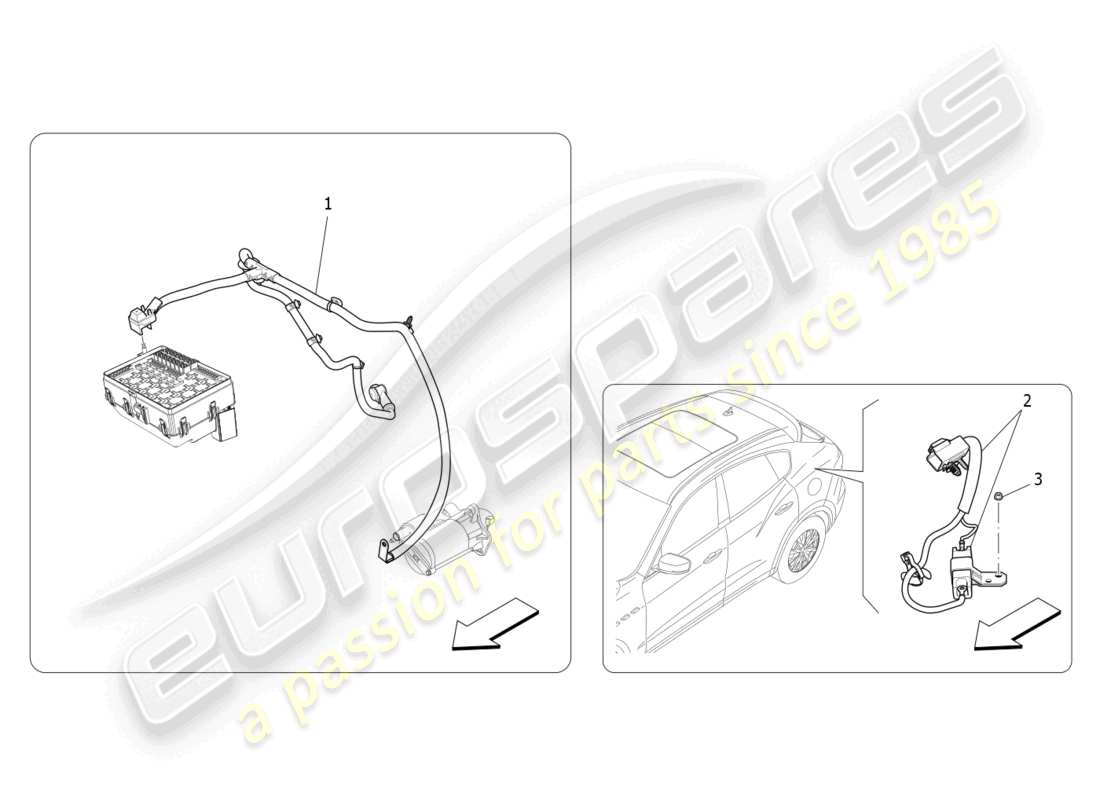 maserati levante gt (2022) schéma des pièces du câblage principal