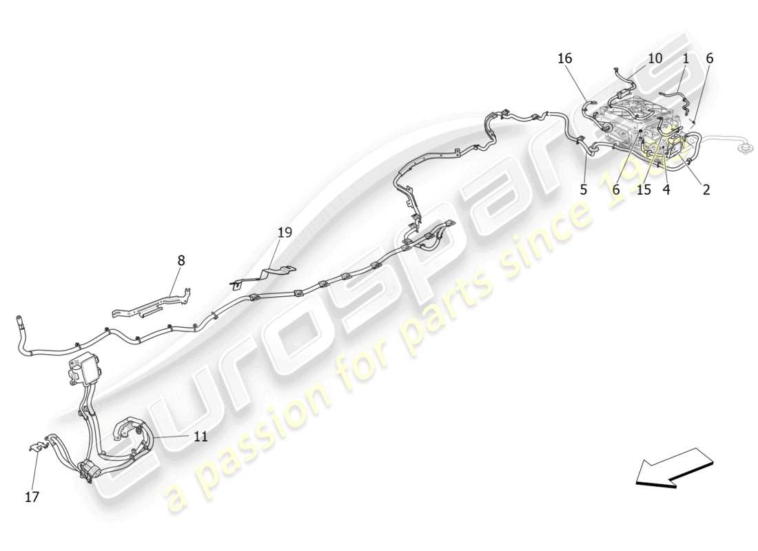 maserati levante gt (2022) schéma des pièces du câblage principal