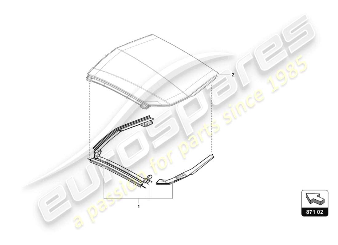 lamborghini 2015 (lp720-4 roadster 50) jeu de joints pour galerie de toit schéma des pièces