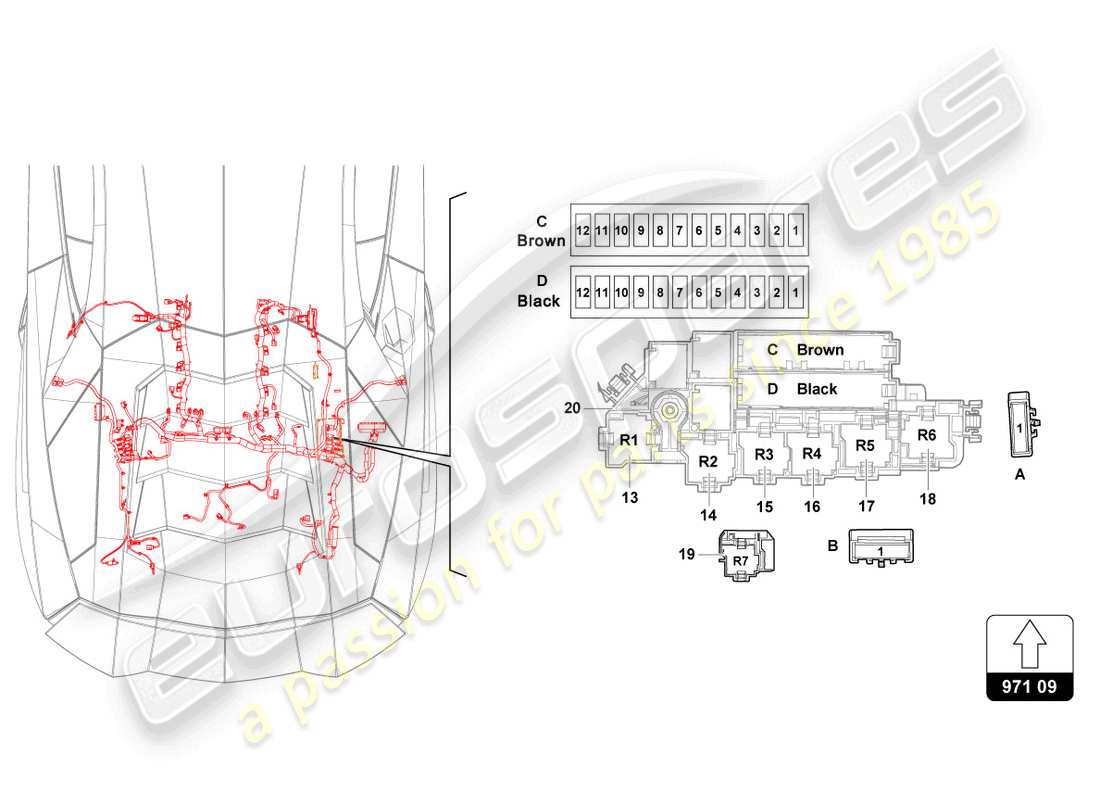 lamborghini sian (2020) fusibles schéma des pièces