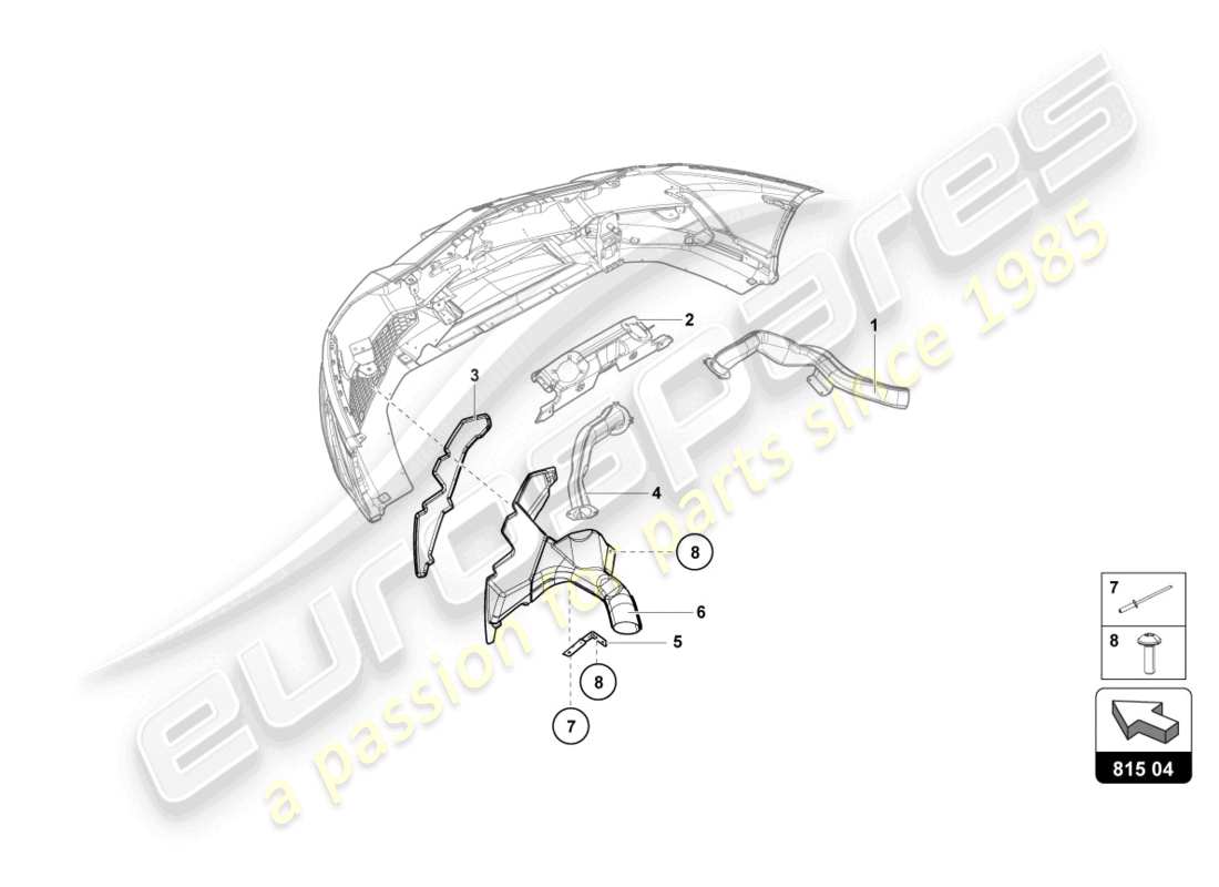 lamborghini lp720-4 roadster 50 (2015) diagramme des pièces du guide d'air