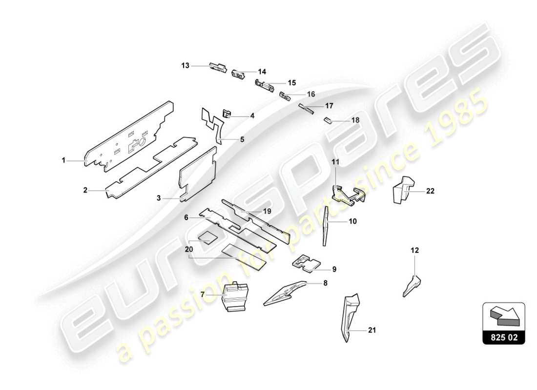 lamborghini evo coupe (2020) schéma des pièces d'amortissement