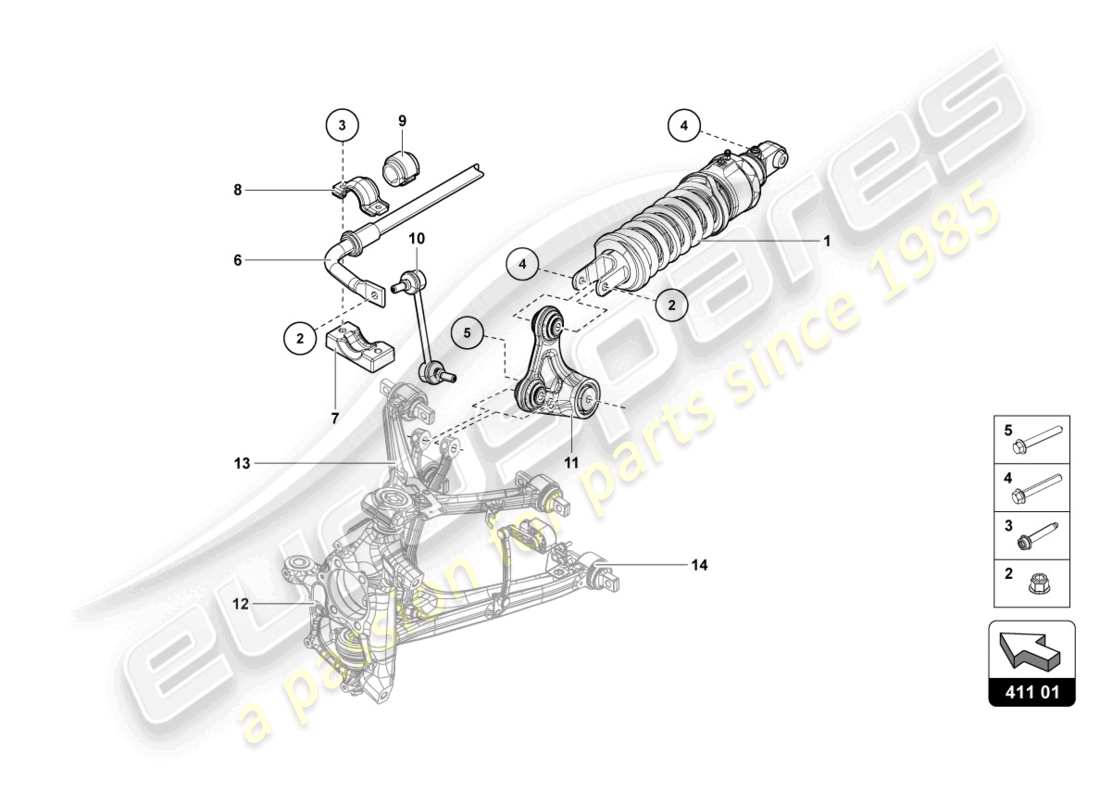 lamborghini sian (2021) amortisseurs avant schéma des pièces