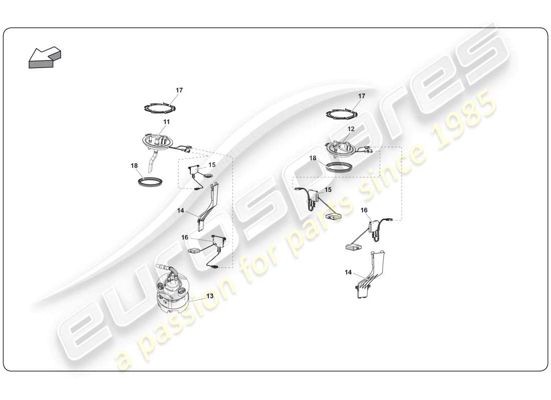 lamborghini super trofeo (2009-2014) système de carburant schéma des pièces
