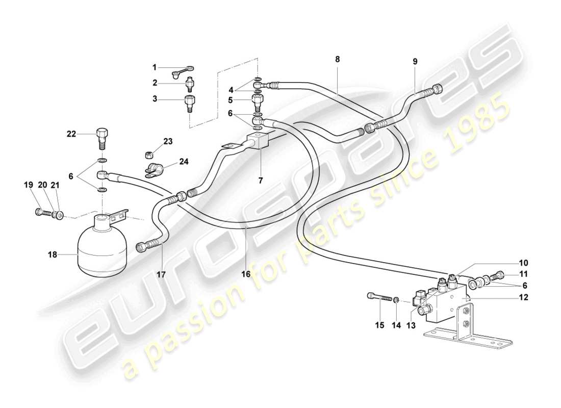 lamborghini murcielago coupe (2006) hydraulique centrale schéma des pièces