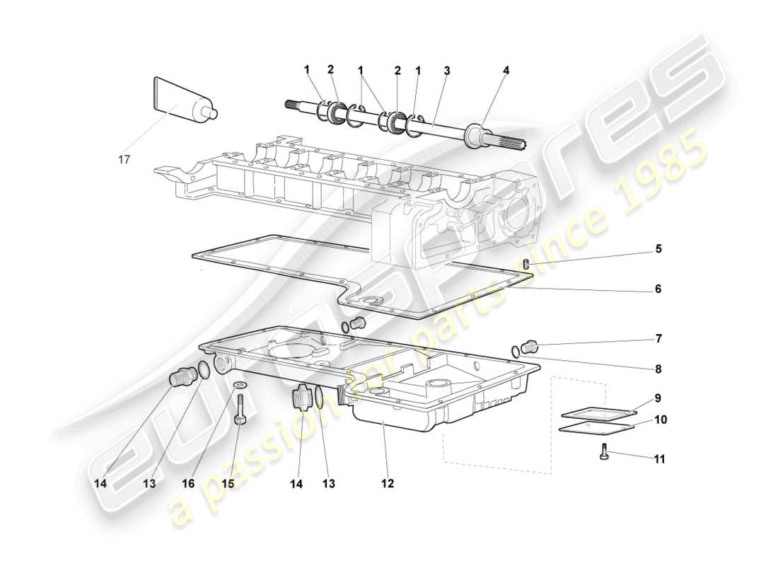 lamborghini murcielago coupe (2006) schéma des pièces du carter d'huile