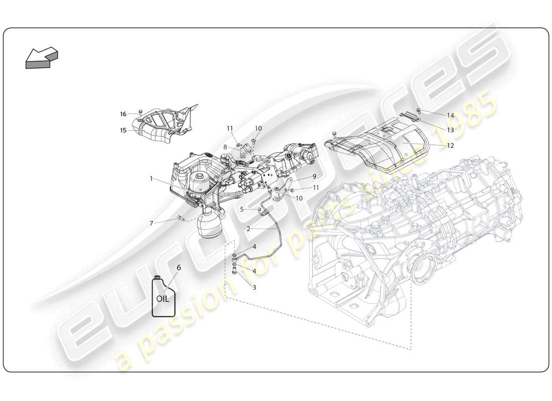 lamborghini super trofeo (2009-2014) système e-gear schéma des pièces